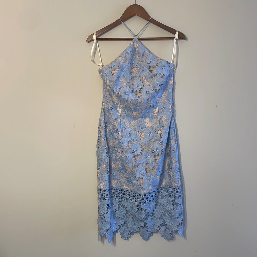 Gianni Bini Blue Lace Dress Size 6 - Picture 2 of 10